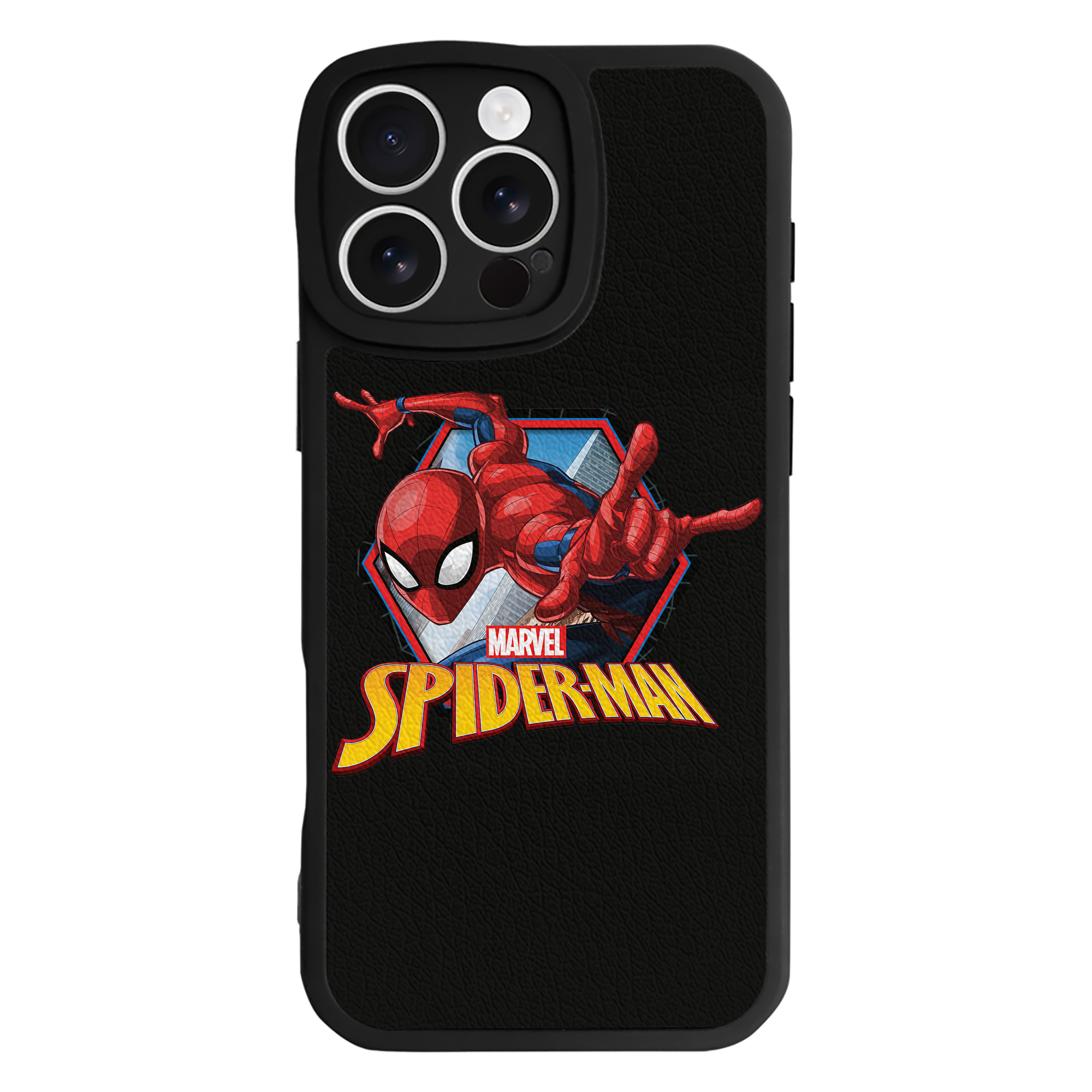 Spider Man スパイダーマン 【iPhone 16シリーズ対応】シリコンスマホケース（レザー調） 材質：シリコン